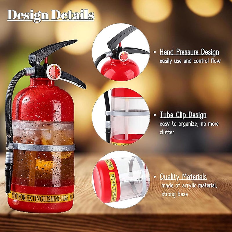 Pursua Liquor Dispenser Funny Extinguisher Shape Liquor Dispenser 2L/70oz Pump Drink Dispensers for Wine, Spirits, Beer and Drinks - Image 5